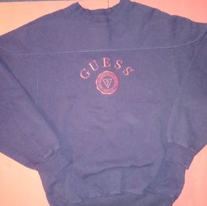Vintage 90s Guess Blue Crew Neck Sweatshirt USA